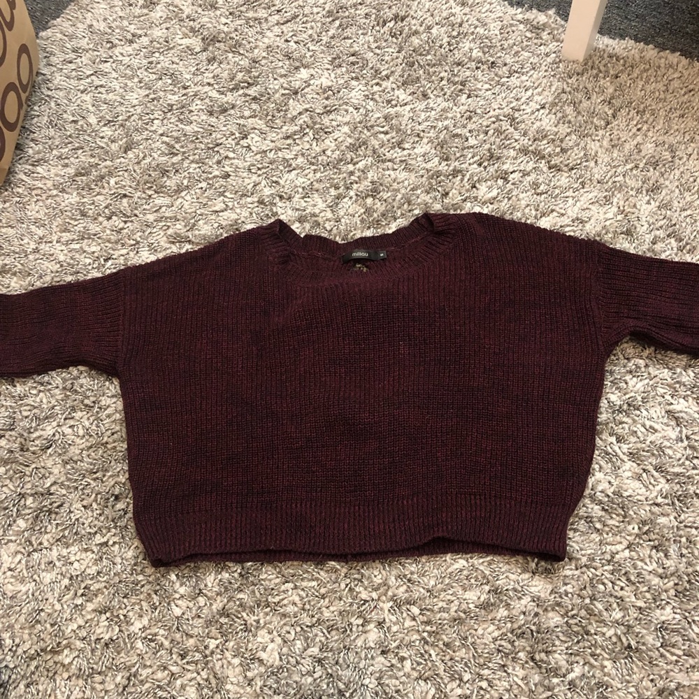 LF Maroon Bow Back Sweater